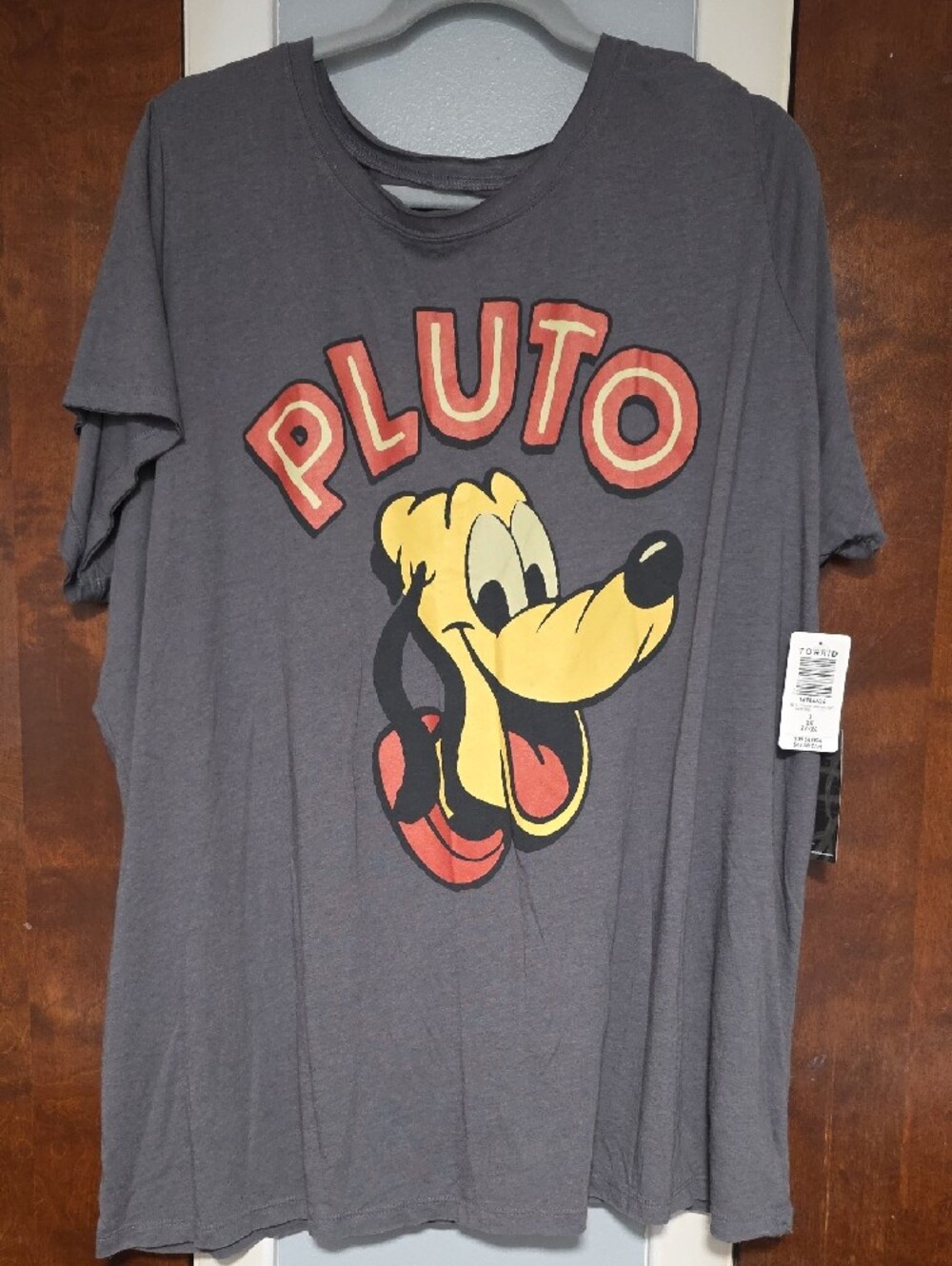 NWT Torrid Plus Size Gray Graphic Pluto Top - 3X Distressed Collar And Sleeves